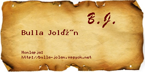Bulla Jolán névjegykártya