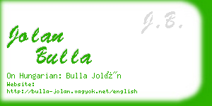 jolan bulla business card